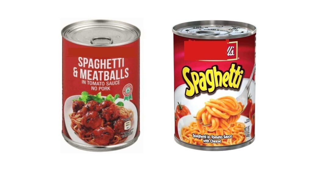 Canned spaghetti and meatballs