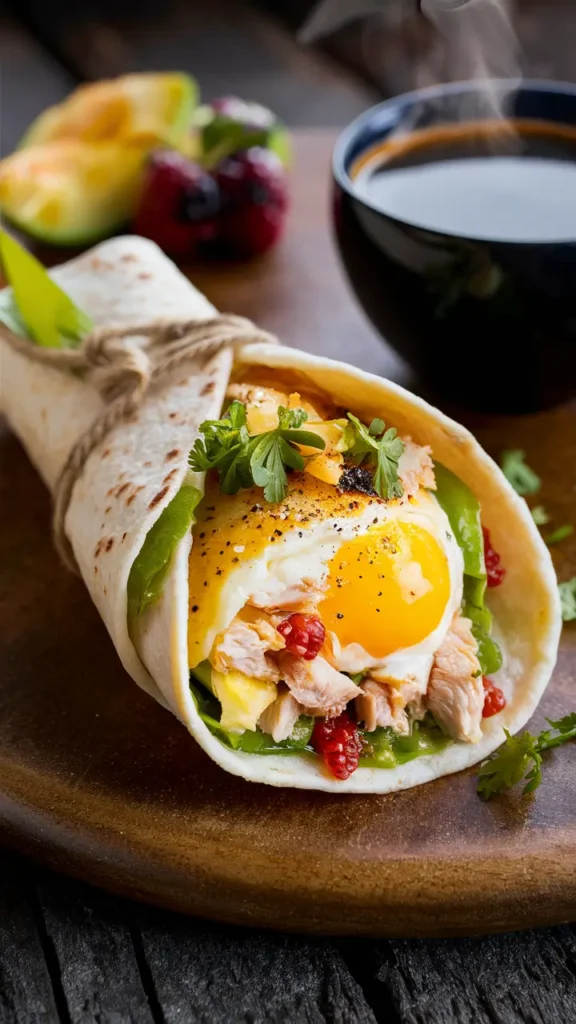 13. Egg and Chicken Breast Breakfast Roll-Ups