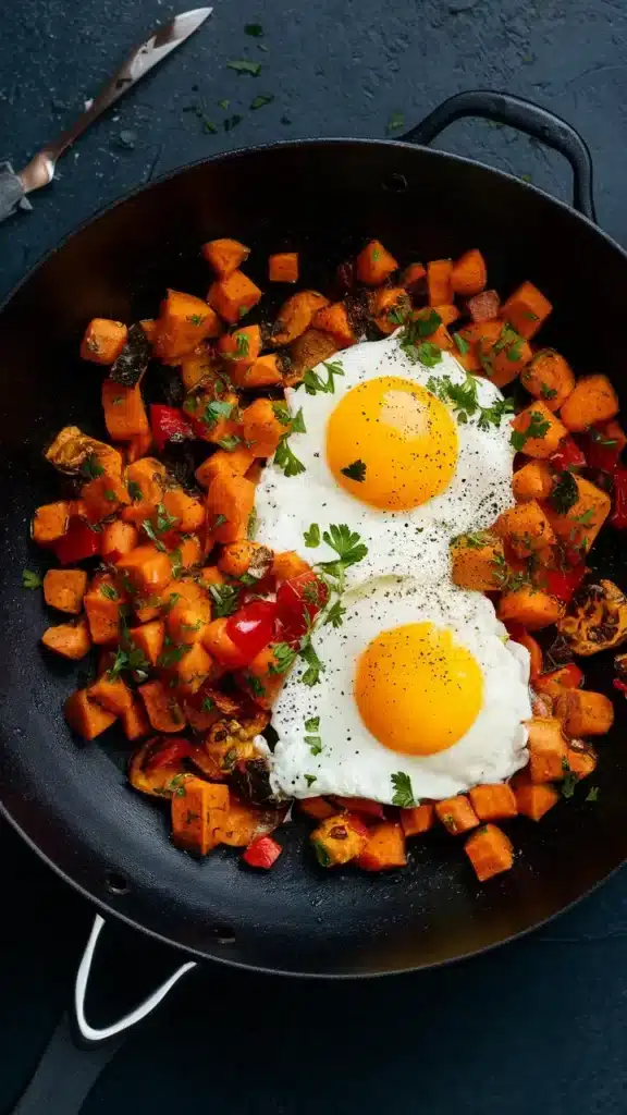 14. Eggs And Sweet Potato Hash